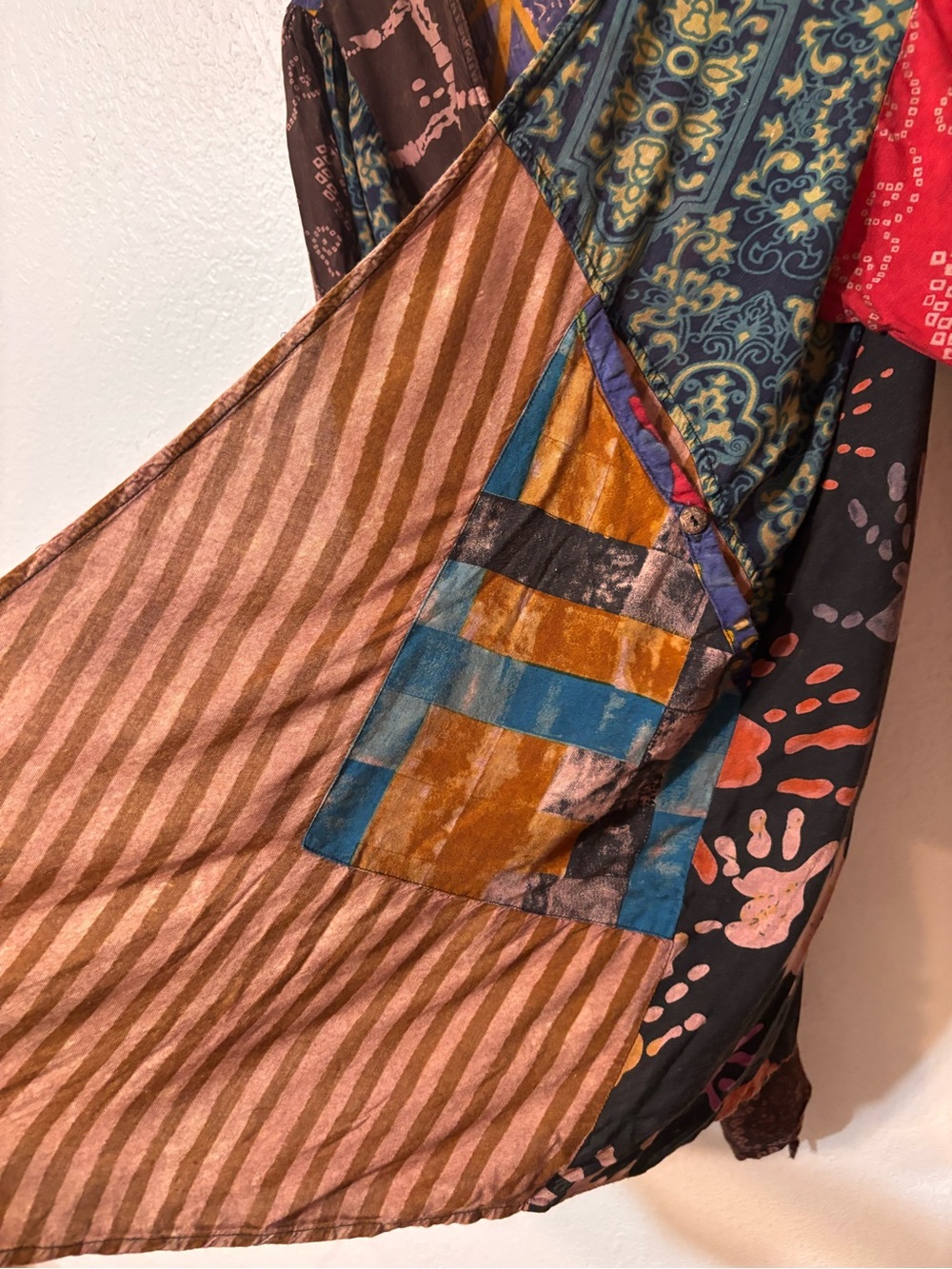 Sacred Threads Boho Mixed Print Open Front Festival Kimono Top Large/XL - Picture 5 of 6